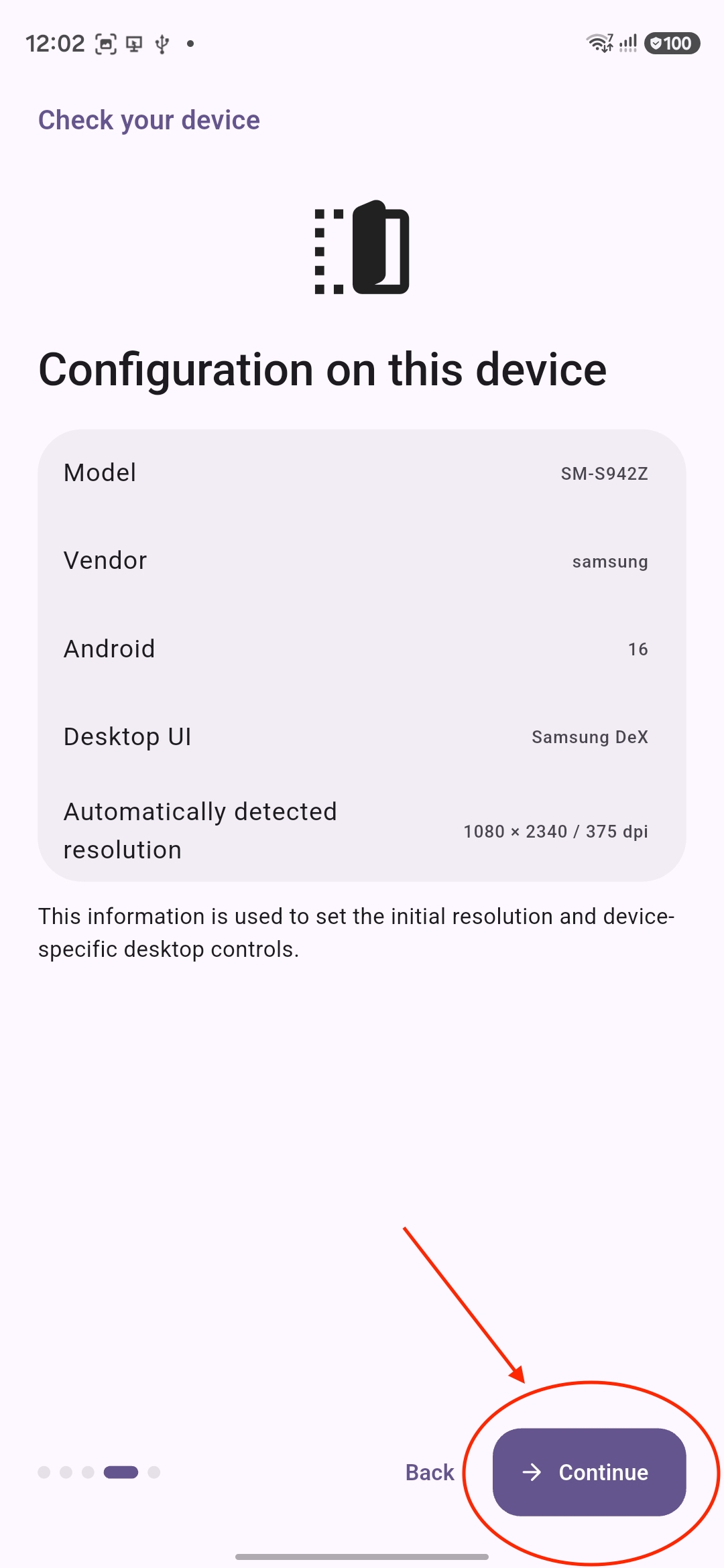 Dextop device configuration